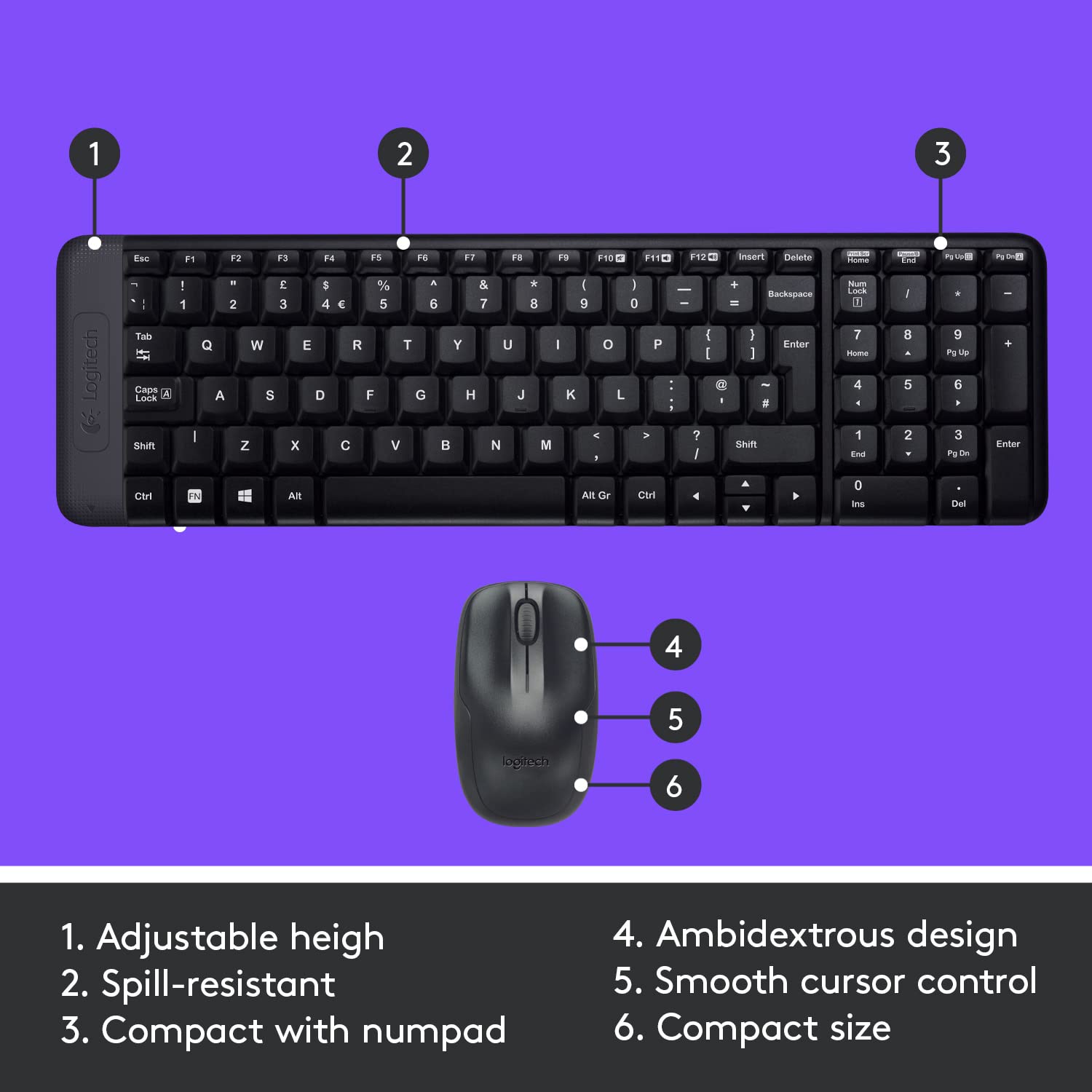 Logitech MK215 Wireless Keyboard and Mouse Combo for Windows, 2.4 GHz Wireless, Compact Design, 2-Year Battery Life(Keyboard),5 Month Battery Life(Mouse) PC/Laptop- Black